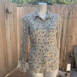 True religion floral blouse size small